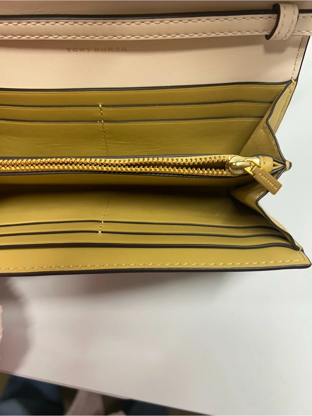 Tory Burch Laser-Cut T Monogram Crossbody in New Ivory and Beeswax